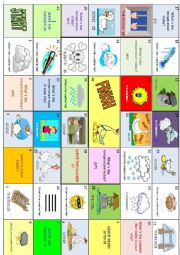 English Worksheet: WEATHER AND TEMPERATURE GAME USING GOOSE BOARD.