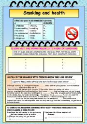 English Worksheet: Smoking And Health  lesson3 module 3