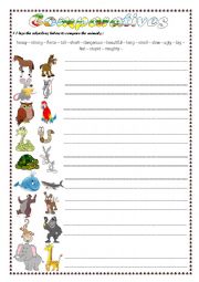 English Worksheet: Comparatives