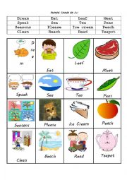 English Worksheet: PHONIC EA