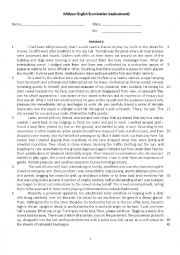 English Worksheet: a good examination paper for o level students