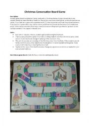 English Worksheet: Christmas Conversation Board Game