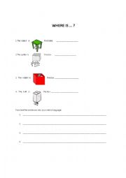 English Worksheet: Prepositions of place
