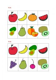 English Worksheet: Bingo: fruits
