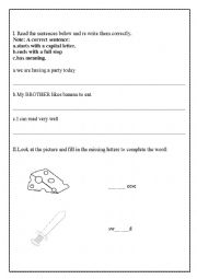 English Worksheet: Punctuations and THIS/THAT