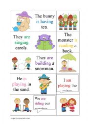 English Worksheet: Present progressive memory