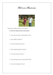 English Worksheet: Millionaire Matchmakers