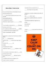 English Worksheet: Count on me - Bruno Mars