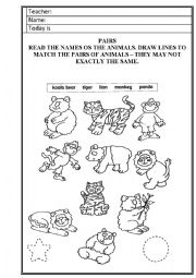 English Worksheet: Pairs