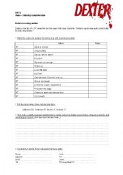 English Worksheet: Dexter s daily routine
