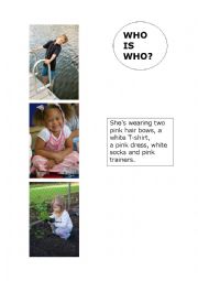 English Worksheet: Who is who game