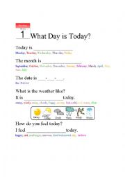 English Worksheet: What Day Is Today?