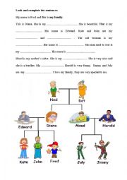 English Worksheet: Family