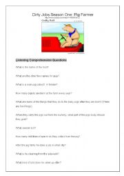 English Worksheet: Dirty Jobs - Pig farmer from youtube