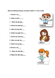 English Worksheet: Physical appearance activity
