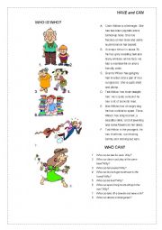 English Worksheet: WHO IS WHO?