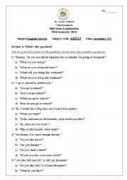 English Worksheet: conversation test 1