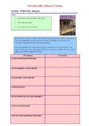 English Worksheet: The Tudors vs our century