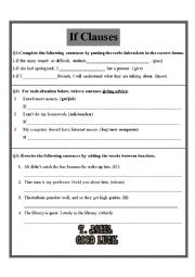 English Worksheet: if clauses 