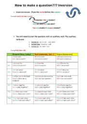 English Worksheet: Inversion