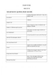 English Worksheet: Group work Australia