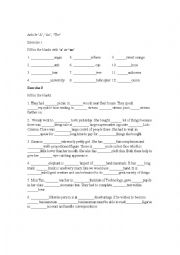 English Worksheet: Article 