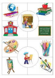 English Worksheet: Job Puzzles Teacher&Painter