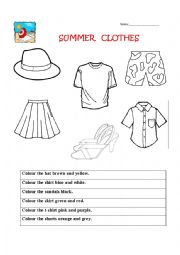 English Worksheet: Summer Clothes