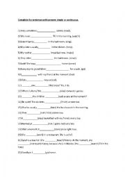 English Worksheet: Present simple or continuous