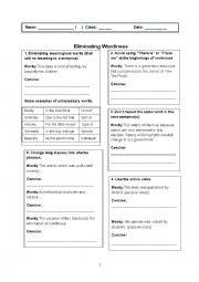 English Worksheet: Eliminating Wordiness