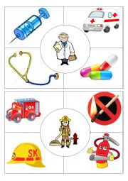 English Worksheet: Job Puzzles Doctor&Fireman
