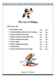 English Worksheet: Cartoon, Goofy, Present Continuous