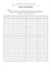 English Worksheet: Family Wordsearch I