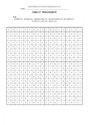 English Worksheet: Wordsearch Family Easier