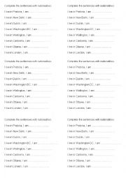 English Worksheet: Exercise about Nationalities and Enlgish speaking countries