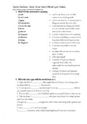 English Worksheet: Gavin DeGraw - Best I Ever Had (song worksheet)