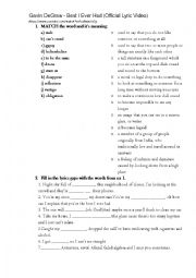 Gavin DeGraw - Best I Ever Had (song worksheet)