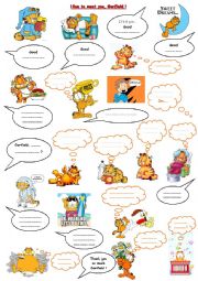 English Worksheet: garfield and greetings