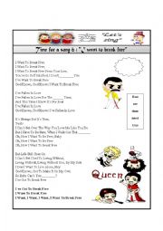 English Worksheet: I want to break free