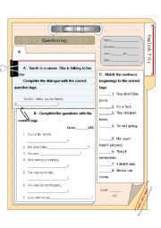 English Worksheet: Practice Question tag
