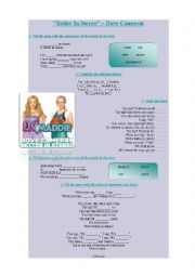 English Worksheet: Song: Better in stereo - Dove Cameron (theme song from 