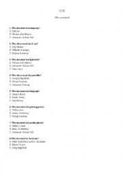 English Worksheet: Who invented