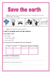 English Worksheet: 9th form pollution listening comprehension