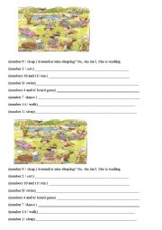 English Worksheet: present continuos