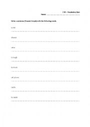 English Worksheet: Vocabulary Quiz