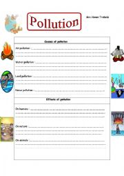 English Worksheet: Pollution