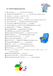 English Worksheet: Prepositions