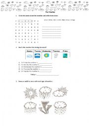 English Worksheet: The Weather - Beginners