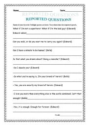 English Worksheet: Twilight Saga