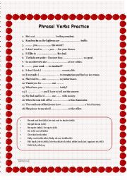 English Worksheet: Phrasal verbs